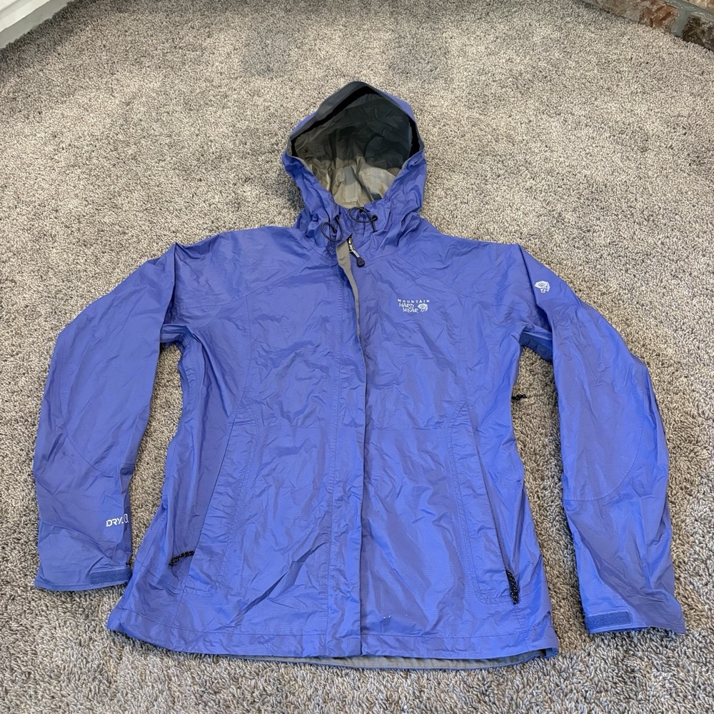 Mountain Hardwear Plasmic Ion Rain Jacket Womens Medium Purple Dry Q Evap Hooded